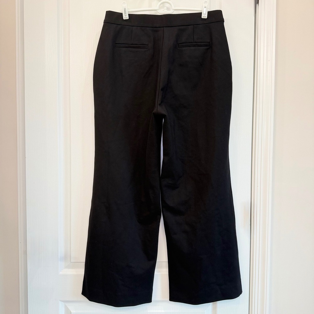 Quince Women's Ultra Stretch Ponte Trouser black sz 12 wide leg office workwear - Picture 6 of 10